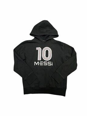 Lionel Messi Collection No. 10 Black Pullover Hoodie Youth Large